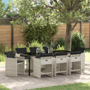 vidaXL Garden Dining Set with cushions 5 pcs Black poly rattan