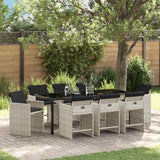 vidaXL Garden Dining Set with cushions 5 pcs Black poly rattan