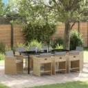 vidaXL Garden Dining Set with cushions 5 pcs Black poly rattan