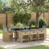 vidaXL Garden Dining Set with cushions 5 pcs Black poly rattan