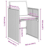 vidaXL Tuin Eettafel Set met kussen 5 pcs Grijs poly rattan
