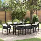 vidaXL Tuin Eettafel Set met kussen 5 pcs Zwart poly rattan
