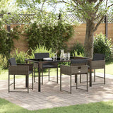 vidaXL Tuin Eettafel Set met kussen 5 pcs Zwart poly rattan