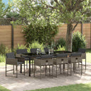 vidaXL Tuin Eettafel Set met kussen 5 pcs Zwart poly rattan
