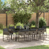 vidaXL Tuin Eettafel Set met kussen 5 pcs Zwart poly rattan