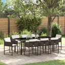 vidaXL Tuin Eettafel Set met kussen 5 pcs Zwart poly rattan