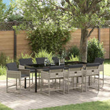 vidaXL Tuin Eettafel Set met kussen 5 pcs Zwart poly rattan