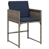 vidaXL Tuin Eettafel Set met kussen 5 pcs Grijs poly rattan