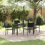 vidaXL Tuin Eettafel Set met kussen 3 pcs Zwart poly rattan