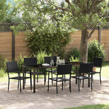 vidaXL Tuin Eettafel Set met kussen 3 pcs Zwart poly rattan