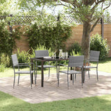vidaXL Tuin Eettafel Set met kussen 3 pcs Zwart poly rattan