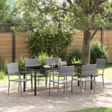 vidaXL Tuin Eettafel Set met kussen 3 pcs Zwart poly rattan