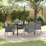 vidaXL Garden Dining Set with cushions 3 pcs Black poly rattan