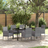 vidaXL Garden Dining Set with cushions 3 pcs Black poly rattan
