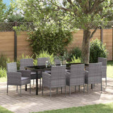 vidaXL Garden Dining Set with cushions 3 pcs Black poly rattan