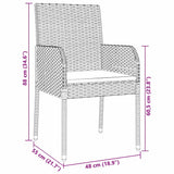 vidaXL Tuin Eettafel Set met kussen 3 pcs Zwart poly rattan