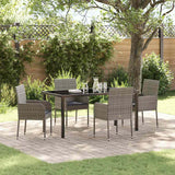 vidaXL Tuin Eettafel Set met kussen 3 pcs Zwart poly rattan