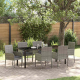 vidaXL Tuin Eettafel Set met kussen 3 pcs Zwart poly rattan