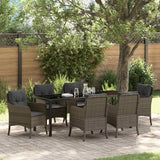 vidaXL Tuin Eettafel Set met kussen 3 pcs Zwart poly rattan