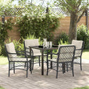 vidaXL Tuin Eettafel Set met kussen 3 pcs Zwart poly rattan