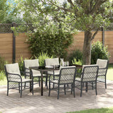 vidaXL Tuin Eettafel Set met kussen 3 pcs Zwart poly rattan