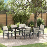 vidaXL Tuin Eettafel Set met kussen 3 pcs Zwart poly rattan