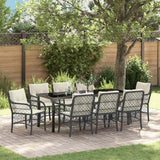 vidaXL Tuin Eettafel Set met kussen 3 pcs Zwart poly rattan