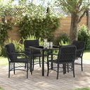 vidaXL Tuin Eettafel Set met kussen 3 pcs Zwart poly rattan
