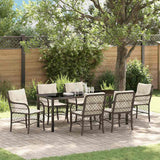 vidaXL Tuin Eettafel Set met kussen 3 pcs Zwart poly rattan