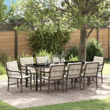 vidaXL Tuin Eettafel Set met kussen 3 pcs Zwart poly rattan