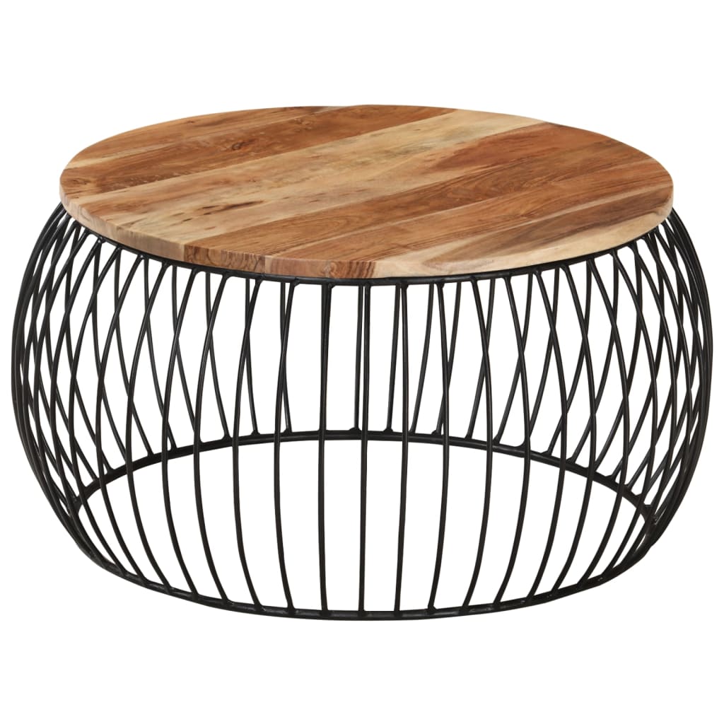 vidaXL Coffee Table Round 68x37 cm Solid Reclaimed Wood