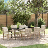 vidaXL Tuin Eettafel Set met kussen 3 pcs Zwart poly rattan