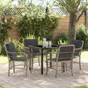 vidaXL Tuin Eettafel Set met kussen 3 pcs Zwart poly rattan