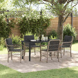 vidaXL Tuin Eettafel Set met kussen 3 pcs Zwart poly rattan