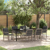 vidaXL Tuin Eettafel Set met kussen 3 pcs Zwart poly rattan