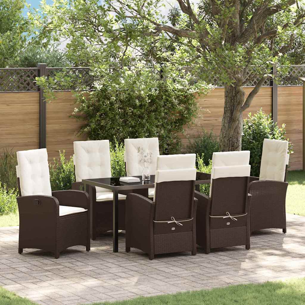 vidaXL Tuin Eettafel Set met kussen 3 pcs Zwart poly rattan