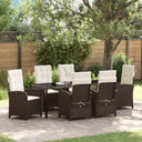 vidaXL Tuin Eettafel Set met kussen 3 pcs Zwart poly rattan
