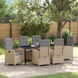 vidaXL Tuin Eettafel Set met kussen 3 pcs Zwart poly rattan