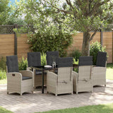 vidaXL Tuin Eettafel Set met kussen 3 pcs Zwart poly rattan