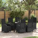 vidaXL Garden Dining Set with Cushions 3 pcs Black Poly Rattan