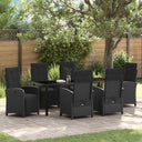 vidaXL Garden Dining Set with Cushions 3 pcs Black Poly Rattan