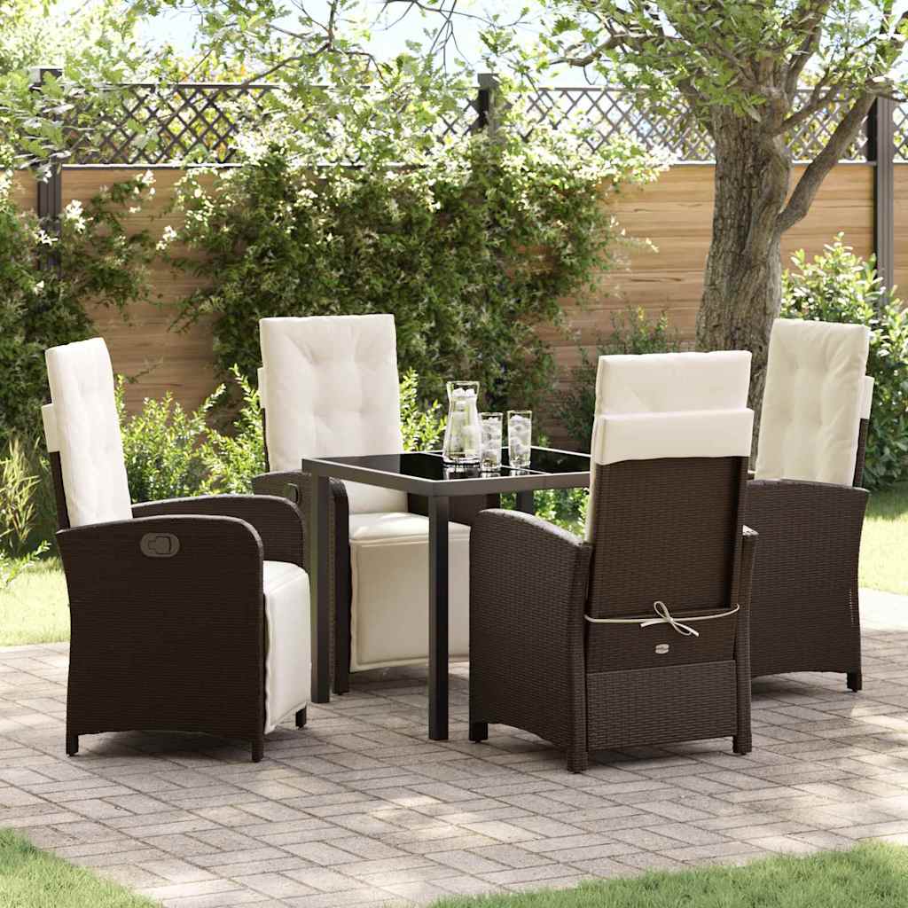 vidaXL Garden Dining Set with Cushions 3 pcs Black Poly Rattan