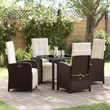 vidaXL Garden Dining Set with Cushions 3 pcs Black Poly Rattan
