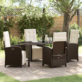 vidaXL Garden Dining Set with Cushions 3 pcs Black Poly Rattan