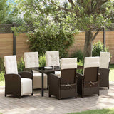 vidaXL Garden Dining Set with Cushions 3 pcs Black Poly Rattan