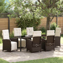 vidaXL Garden Dining Set with Cushions 3 pcs Black Poly Rattan