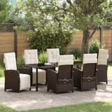 vidaXL Garden Dining Set with Cushions 3 pcs Black Poly Rattan