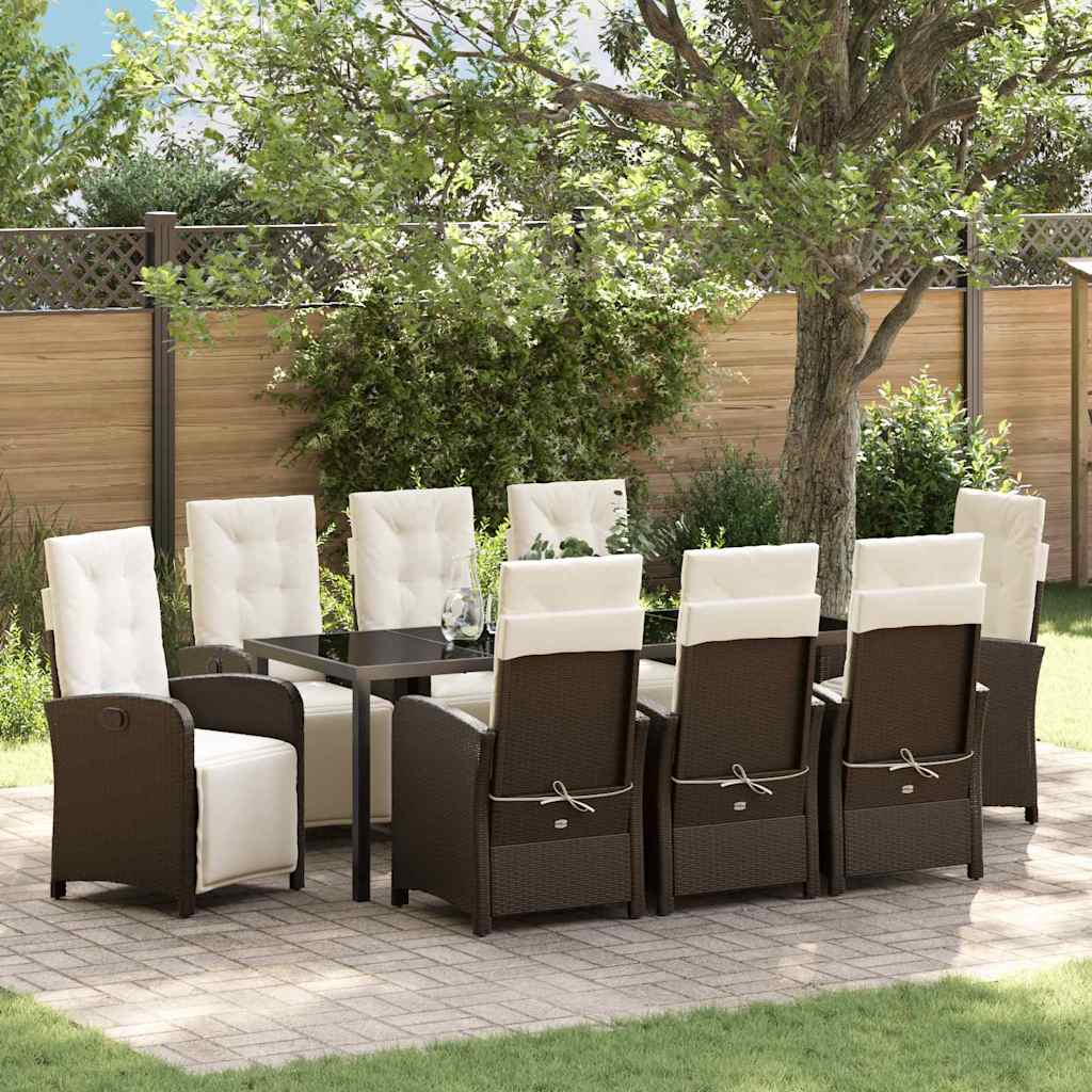 vidaXL Garden Dining Set with Cushions 3 pcs Black Poly Rattan