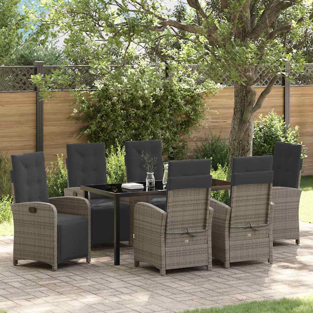 vidaXL Garden Dining Set with Cushions 3 pcs Black Poly Rattan