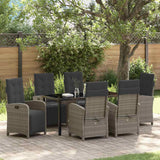 vidaXL Garden Dining Set with Cushions 3 pcs Black Poly Rattan